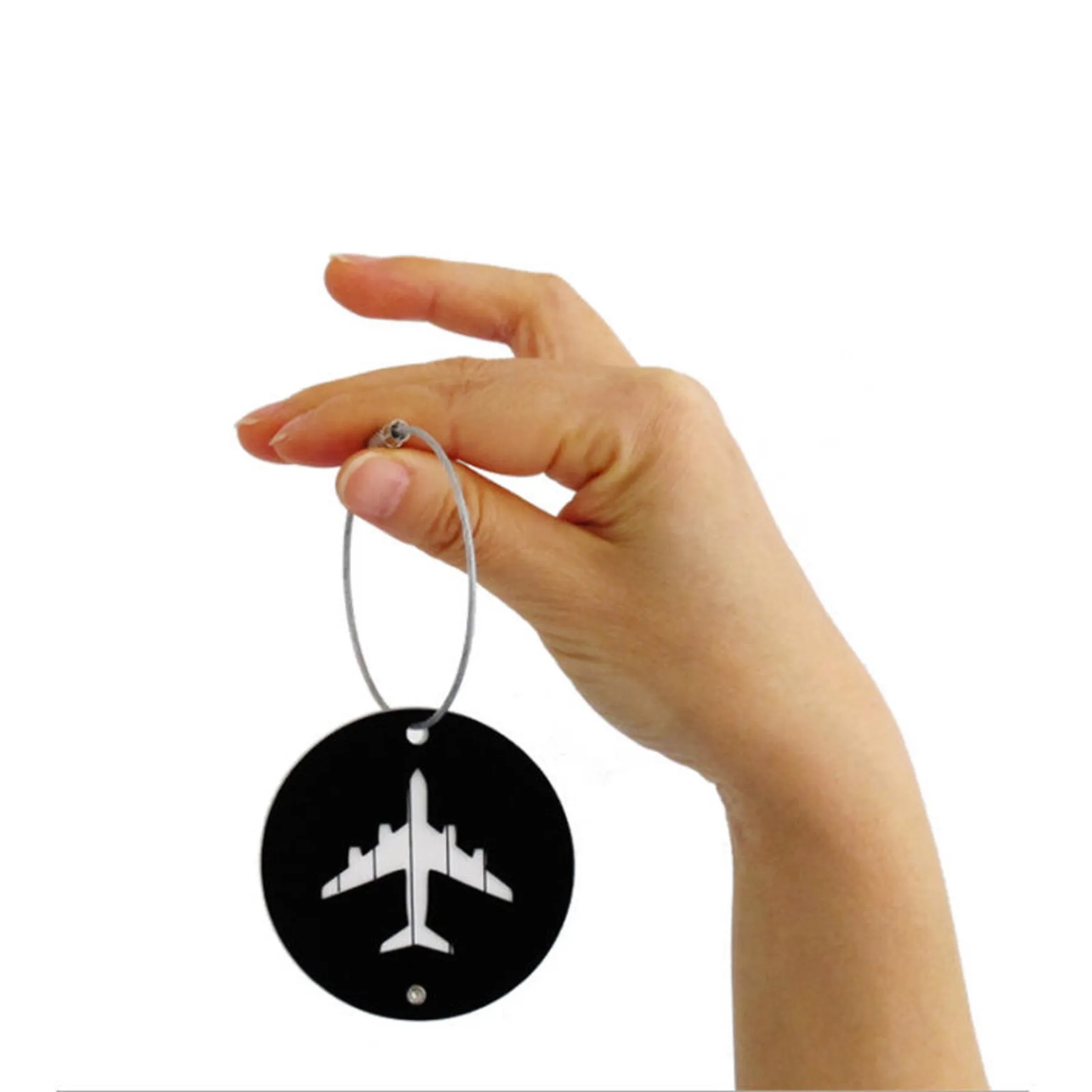 Circular Metal Luggage Tag 3