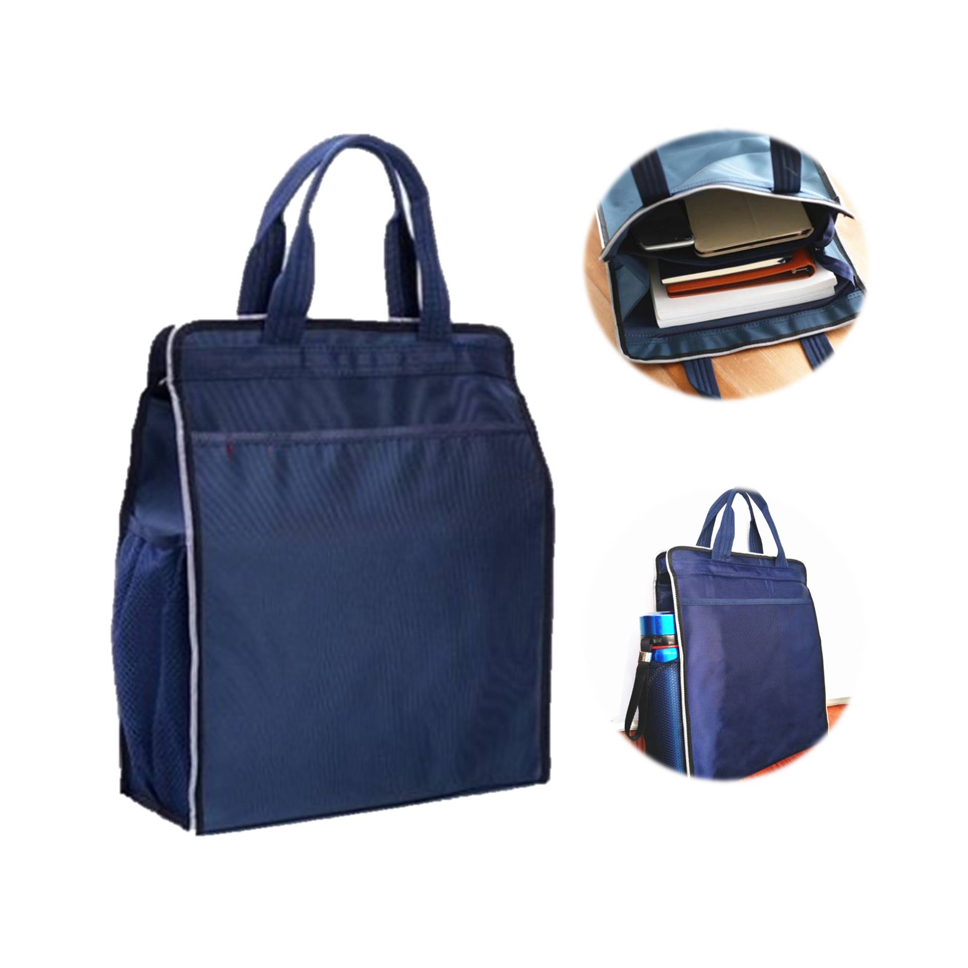 Portable Canvas Document Bag With Side Pocket 3