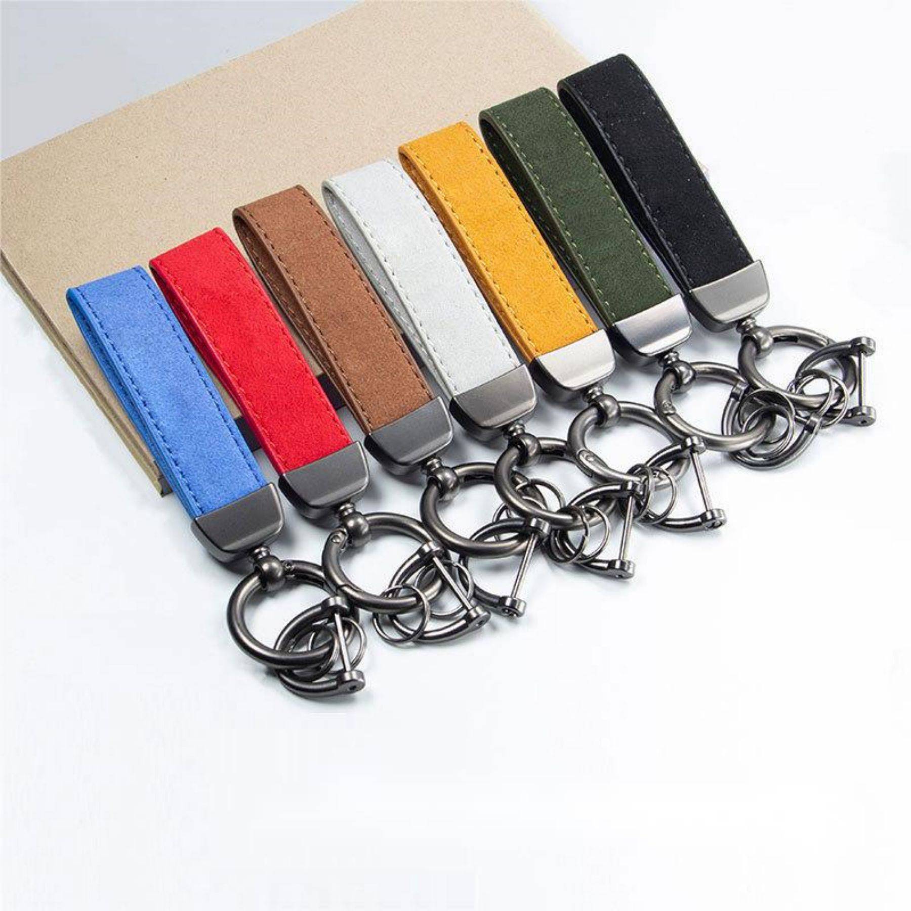 Universal Rotatable Leather Keychain 5