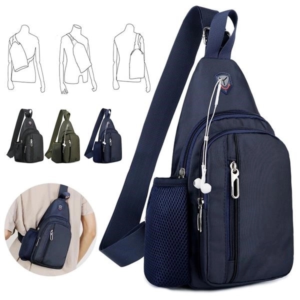 Sling Backpack Crossbody Bag With Earphone Hole 1