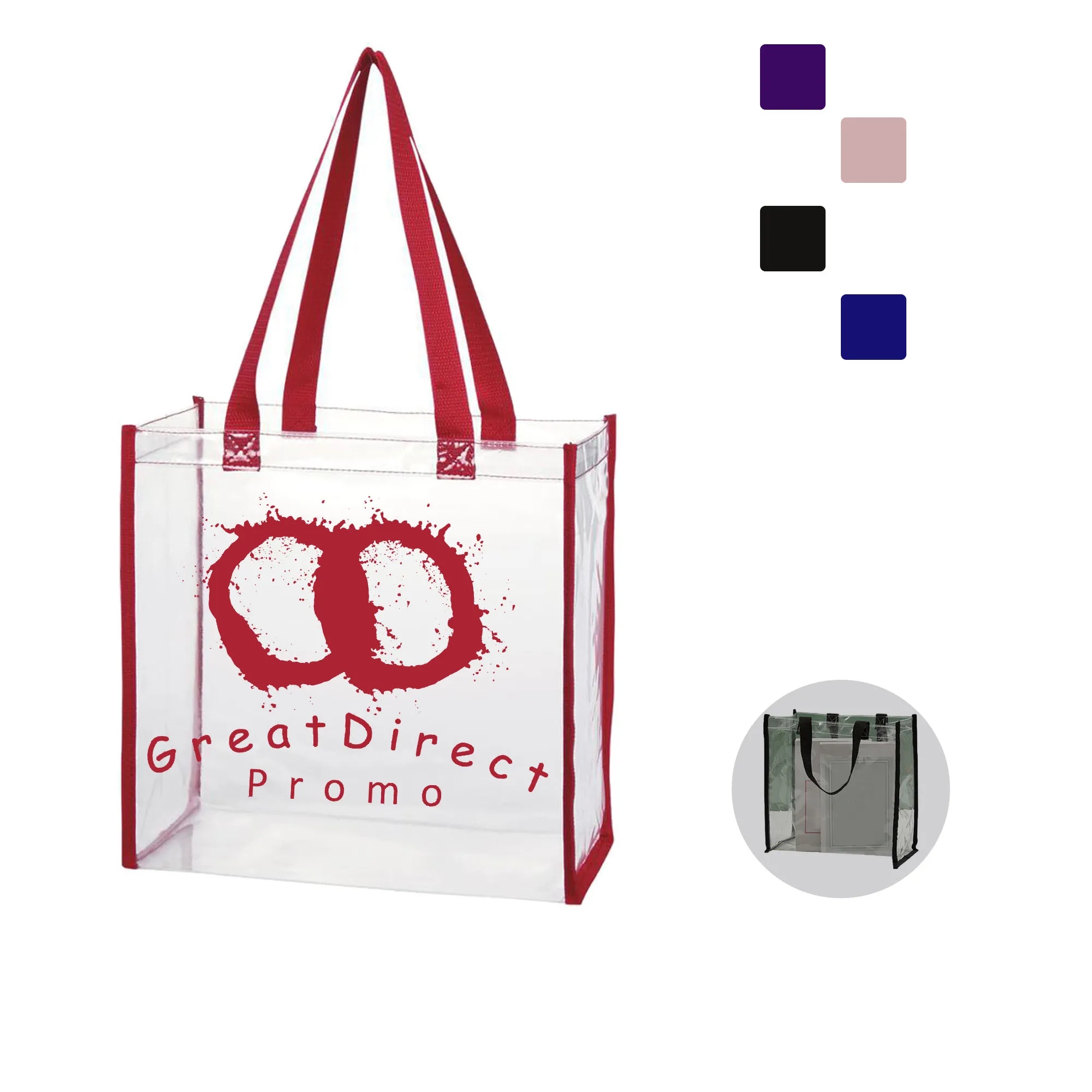 PVC Clear Tote Bag 12"x12"x6"
