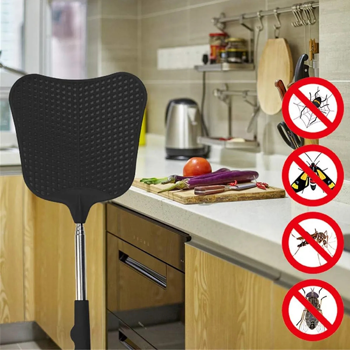Stainless Steel Durable Retractable Portable Fly Swatter 2