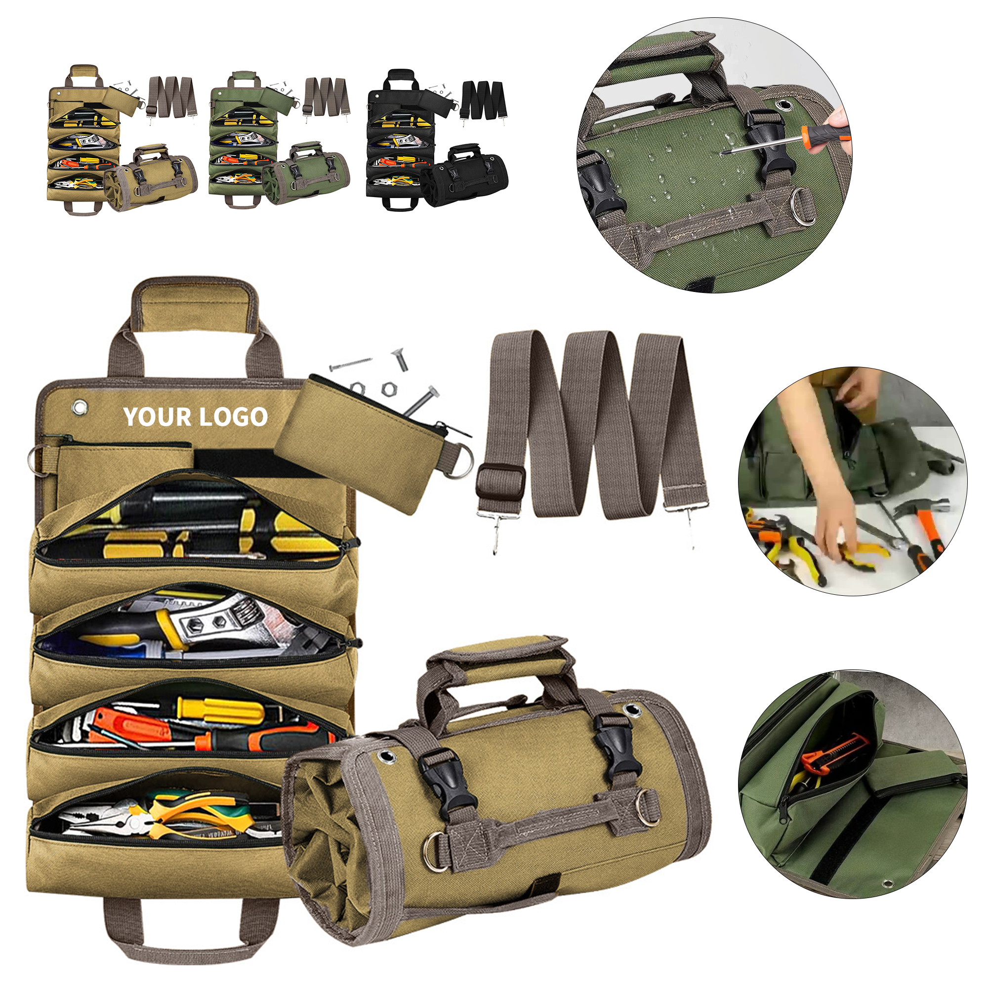 Waterproof Oxford Storage Tote With Roll Up Design 1