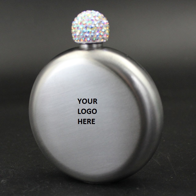 Diamond Design Cover Hip Flask 5oz 4