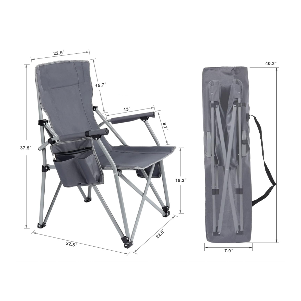 Heated Folding Camping Chair W/ USB Power and Carrying Bag 2