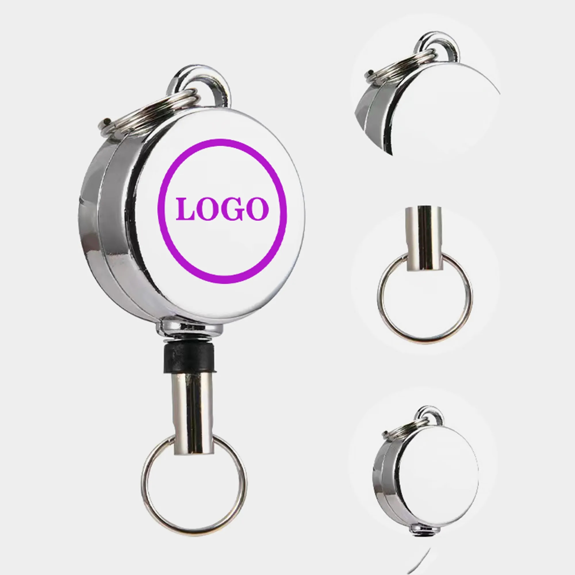 Pull Tab Keychain Hook Badge Holder for Luggage & Bags