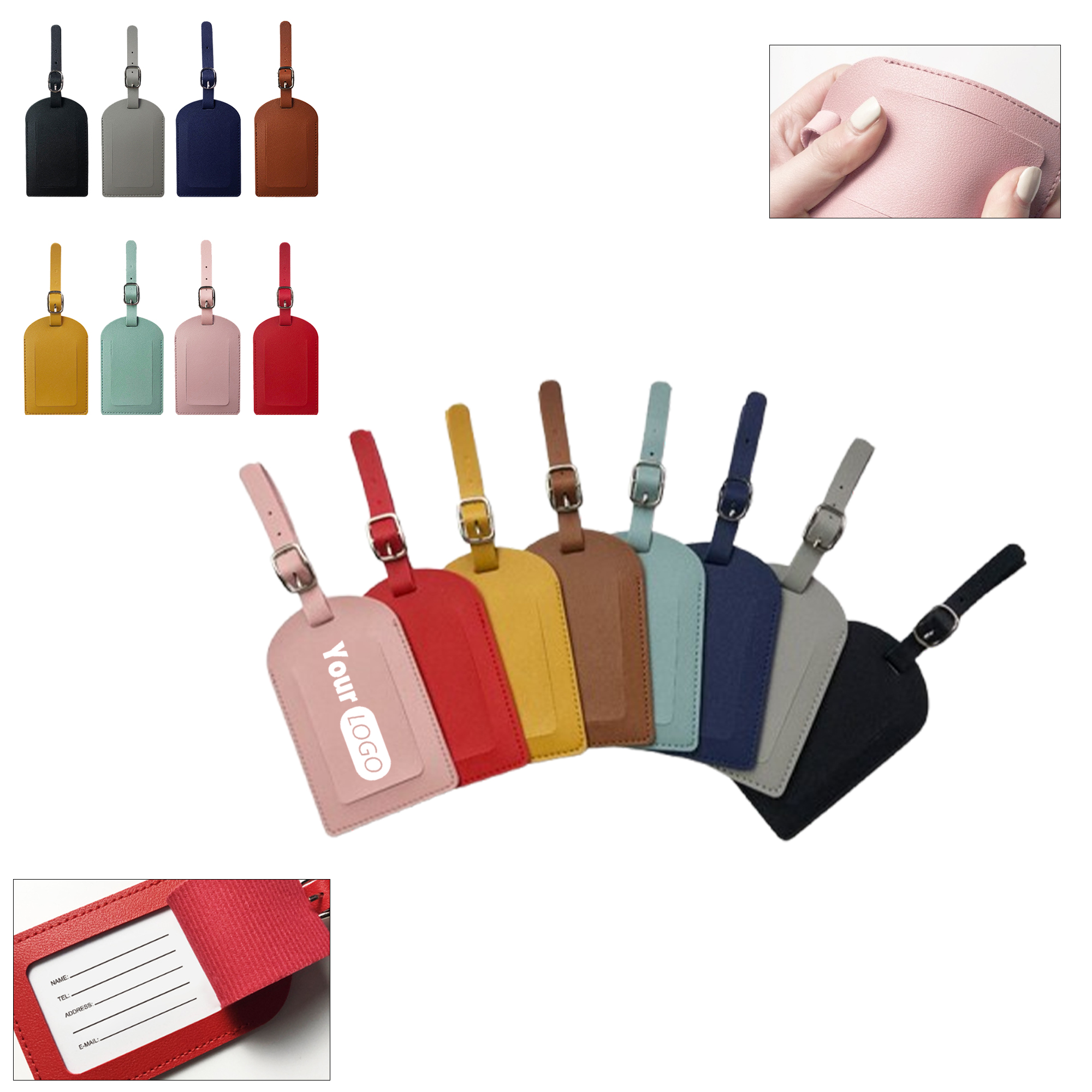 PU Leather Luggage Tags With Logo 2