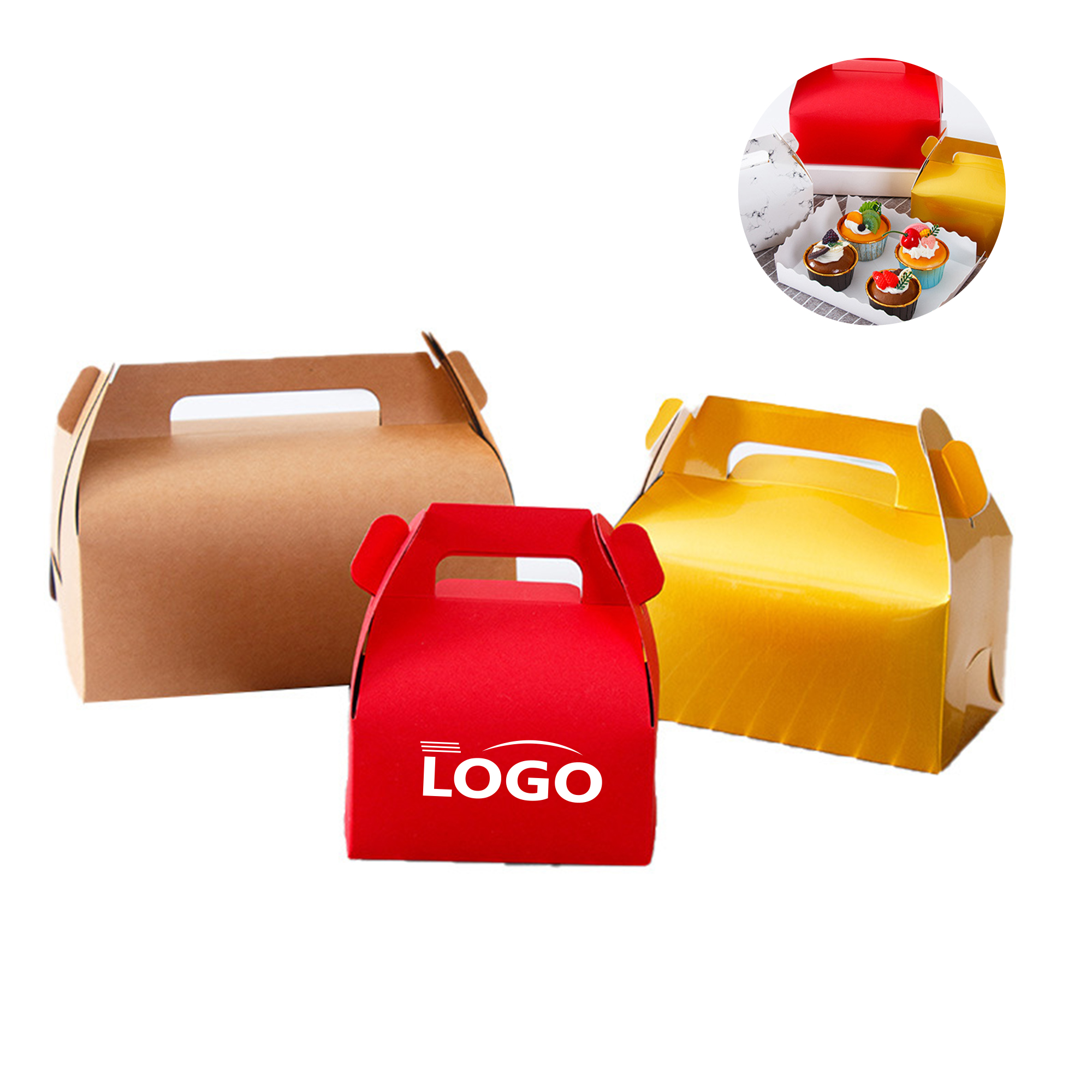 Small/Medium/Large Cake Portable Eco-friendly Packaging Box 2
