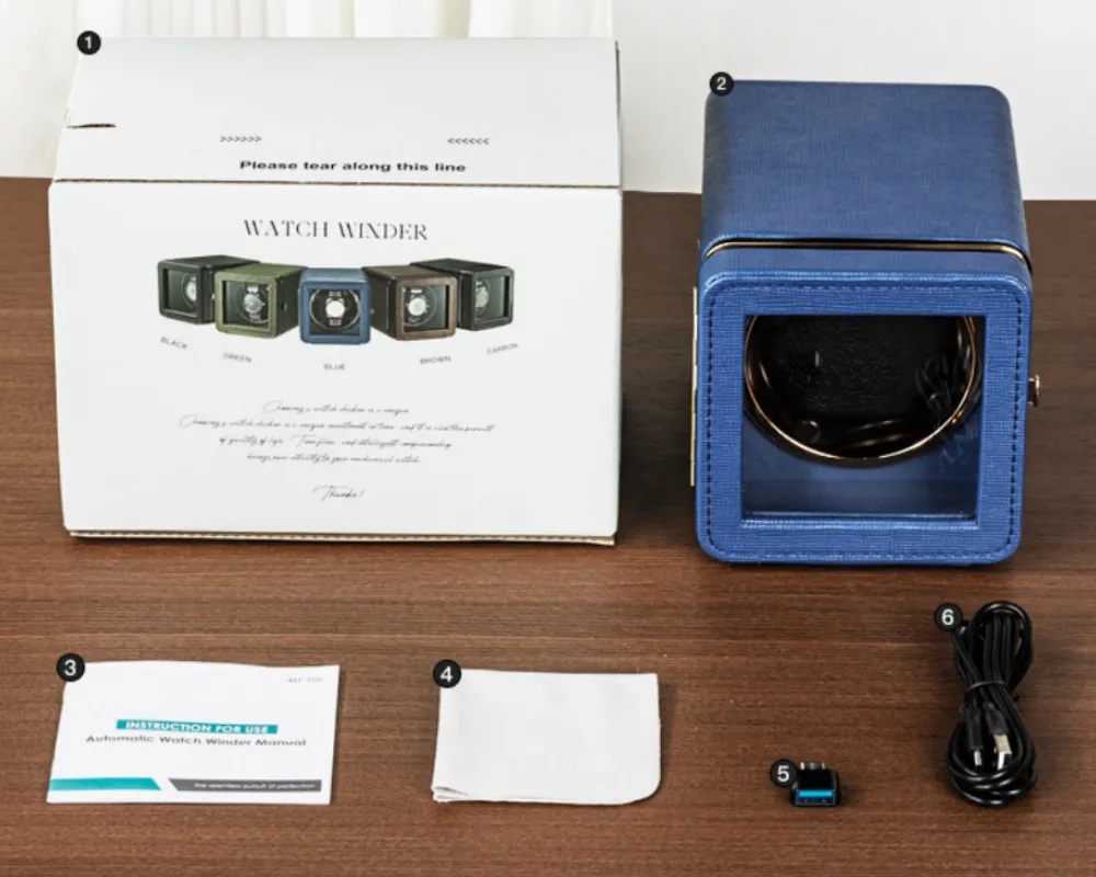 Colourful Mini 1-Slot Portable Watch Winder With Reinforced 2
