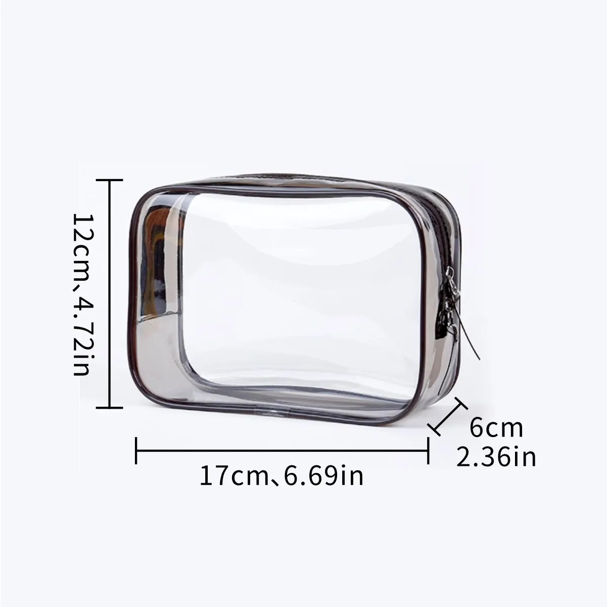 Clear PVC Travel Cosmetic Bag With Zipper And Custom Logo 6