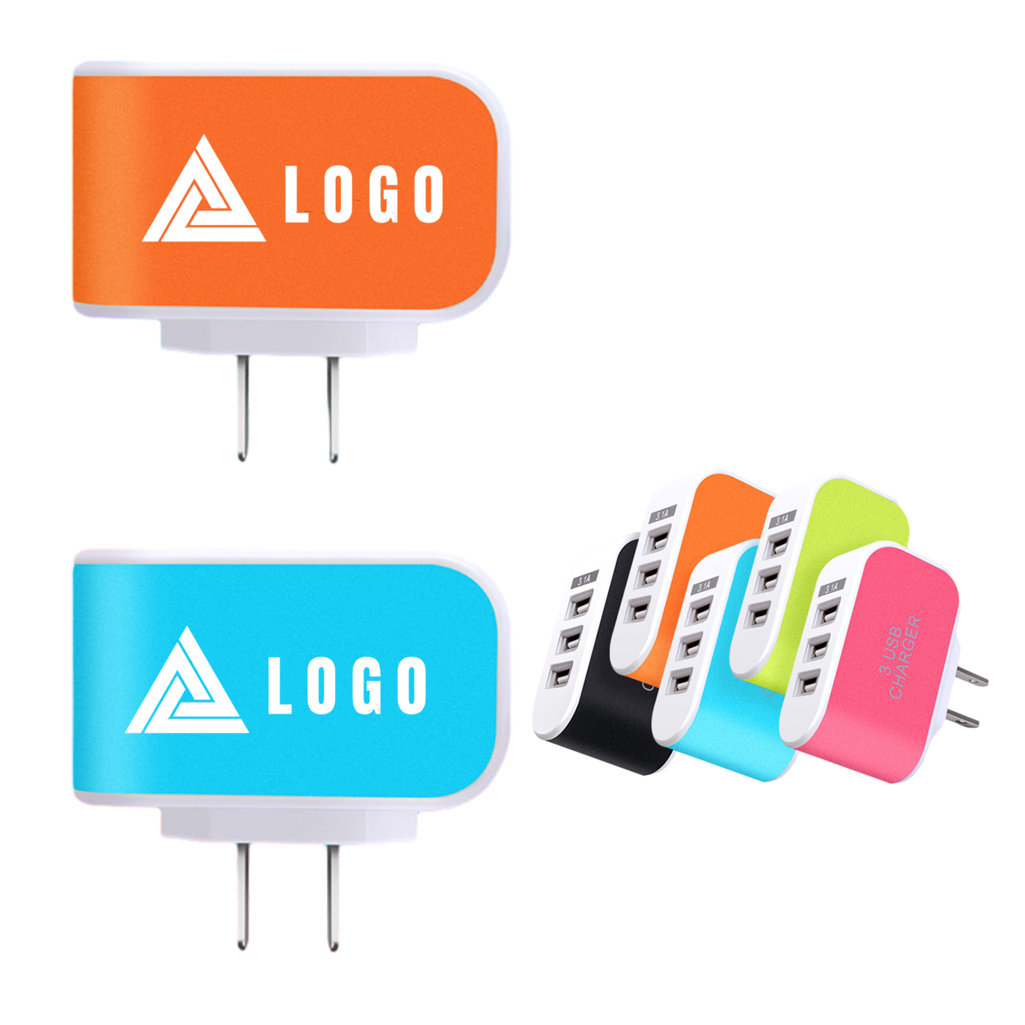 Portable 3-Outlet USB Charging Station 1