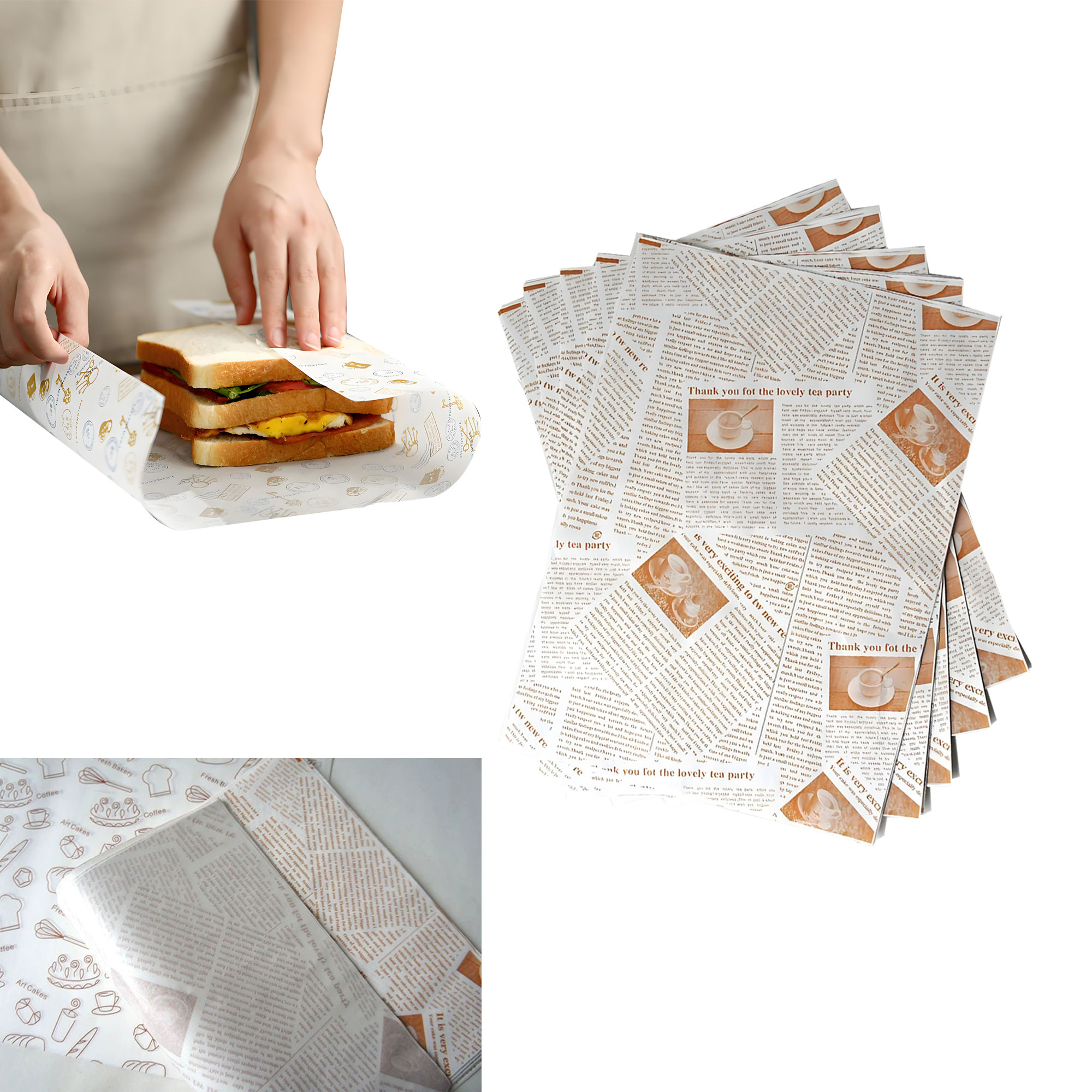 Customized Disposable Sandwich Packaging Paper 2
