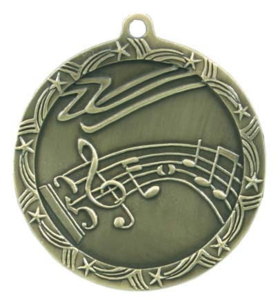 Music Shooting Star Medal, 2 1/2" 2
