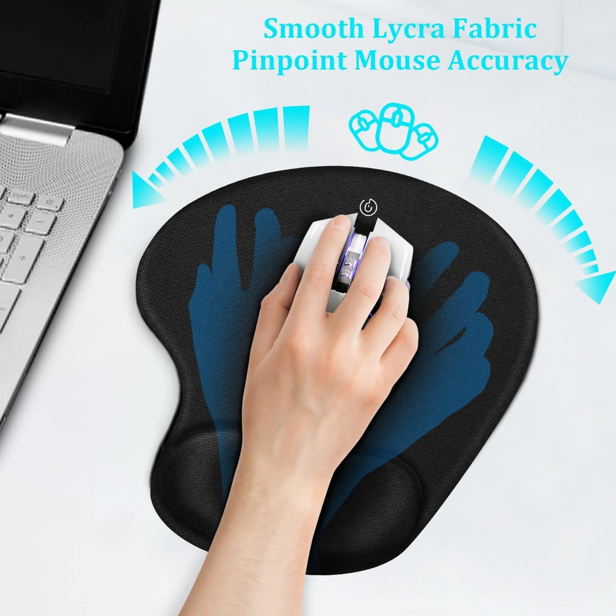 MOQ 20pcs Silicone Foot Styling Non-Slip Mouse Pad With Wris 5