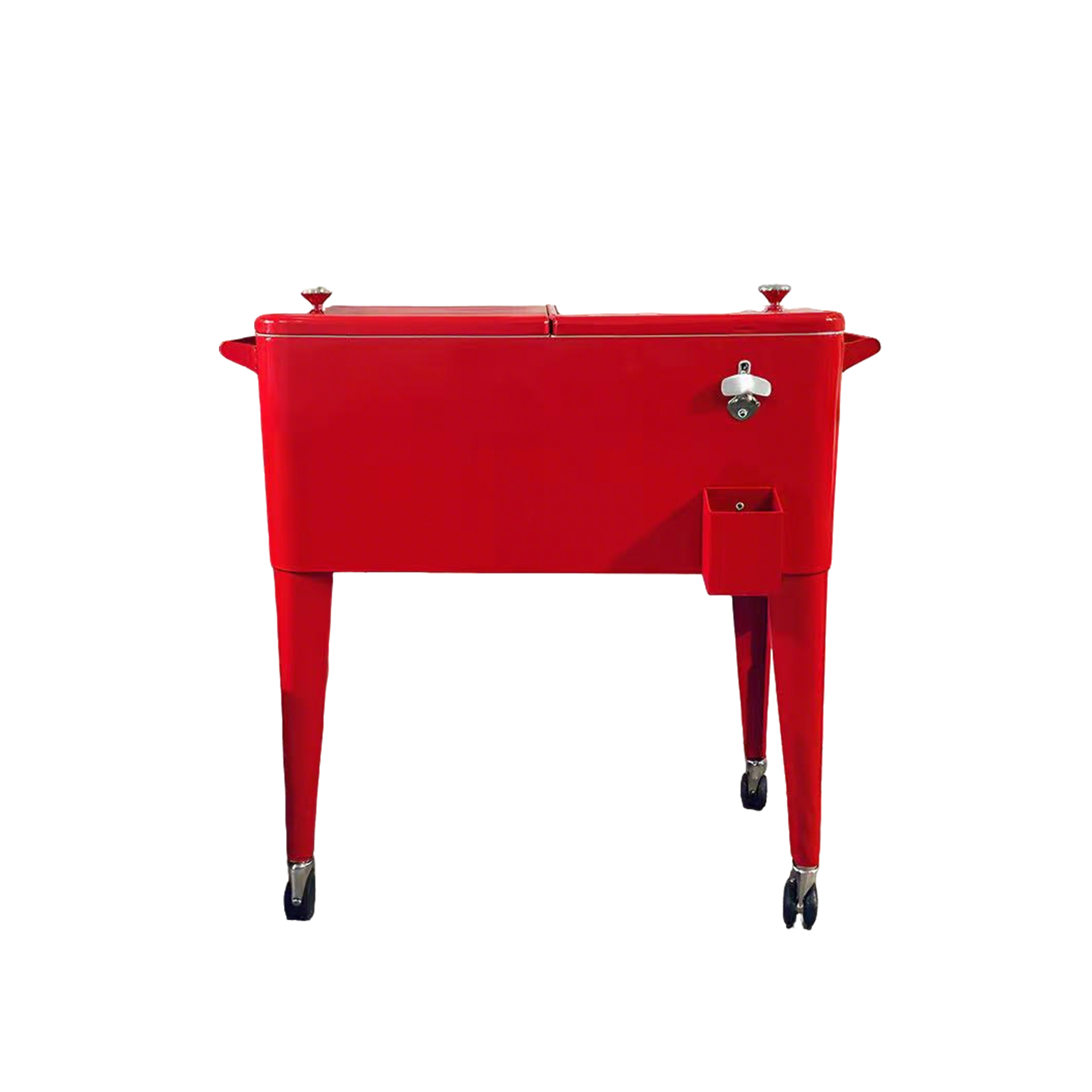 Rolling Cooler Cart 80 Quart 75 Liter With Wheels 53.76" Length X 4.84" Width X 44.37" H 6