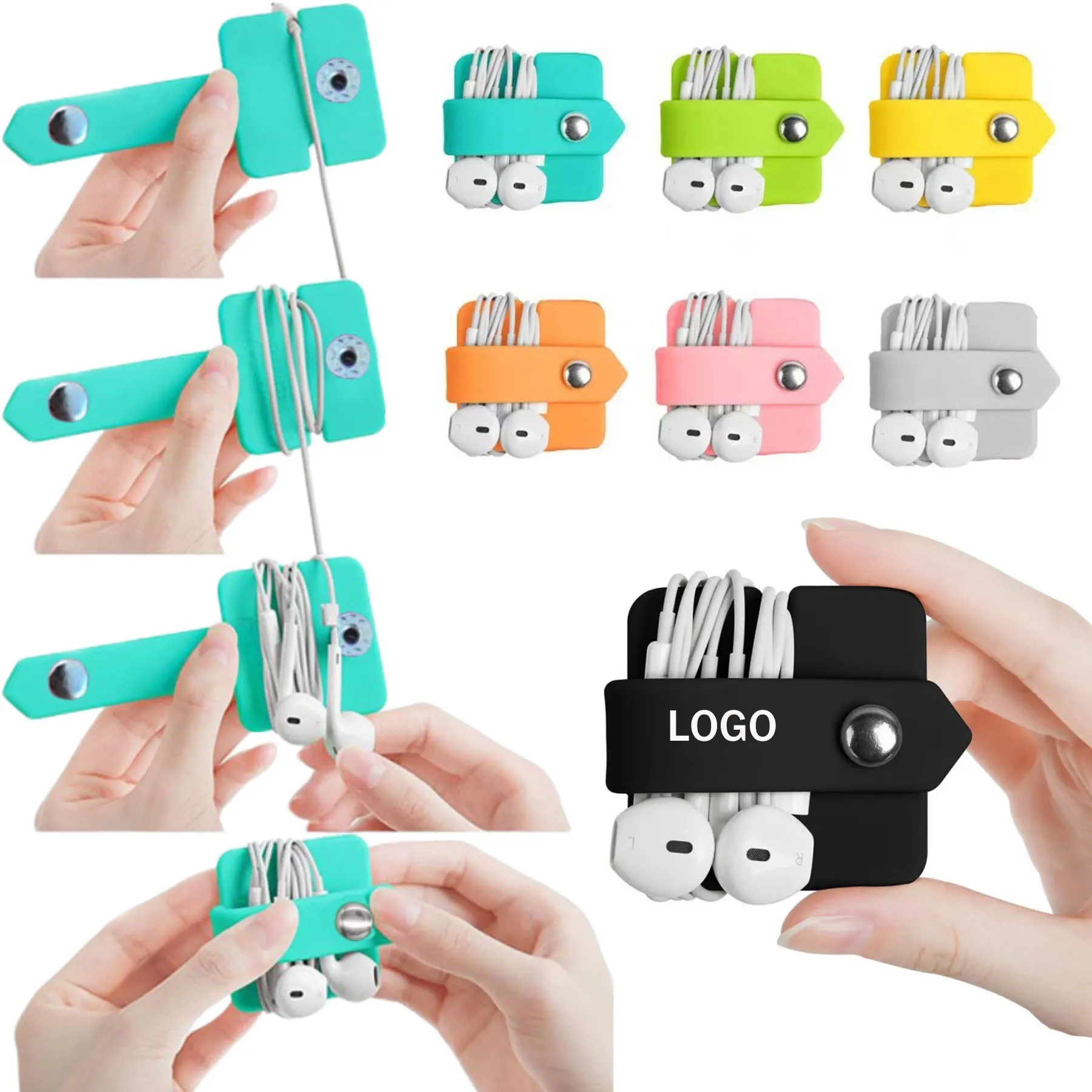 Buckle Design Silicone Cable Organizer 5