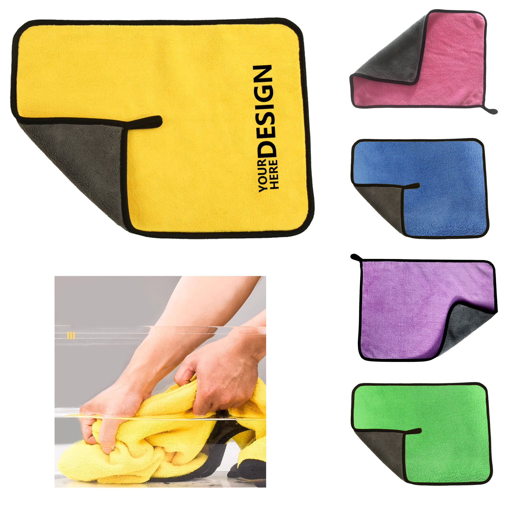 Dual-Sided Coral Fleece Car Wash Cloth 2