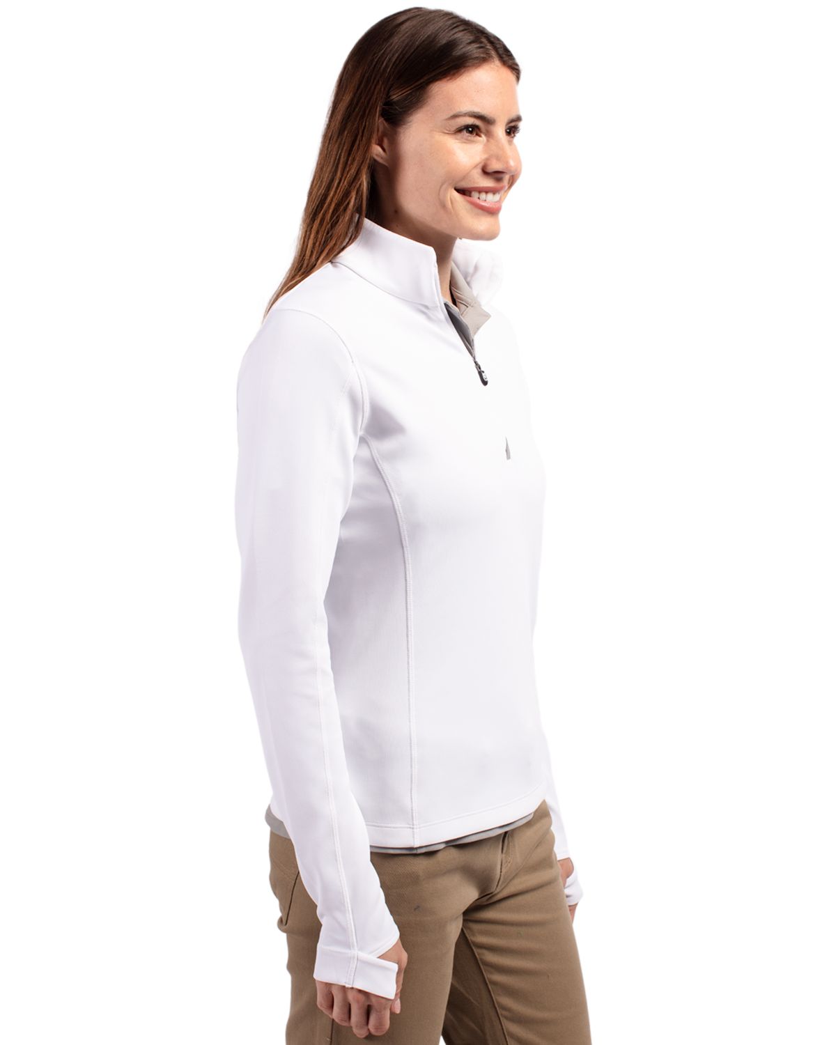 Cutter & Buck Traverse Recycled Smooth Stretch Womens Quarter Zip Pullover 79