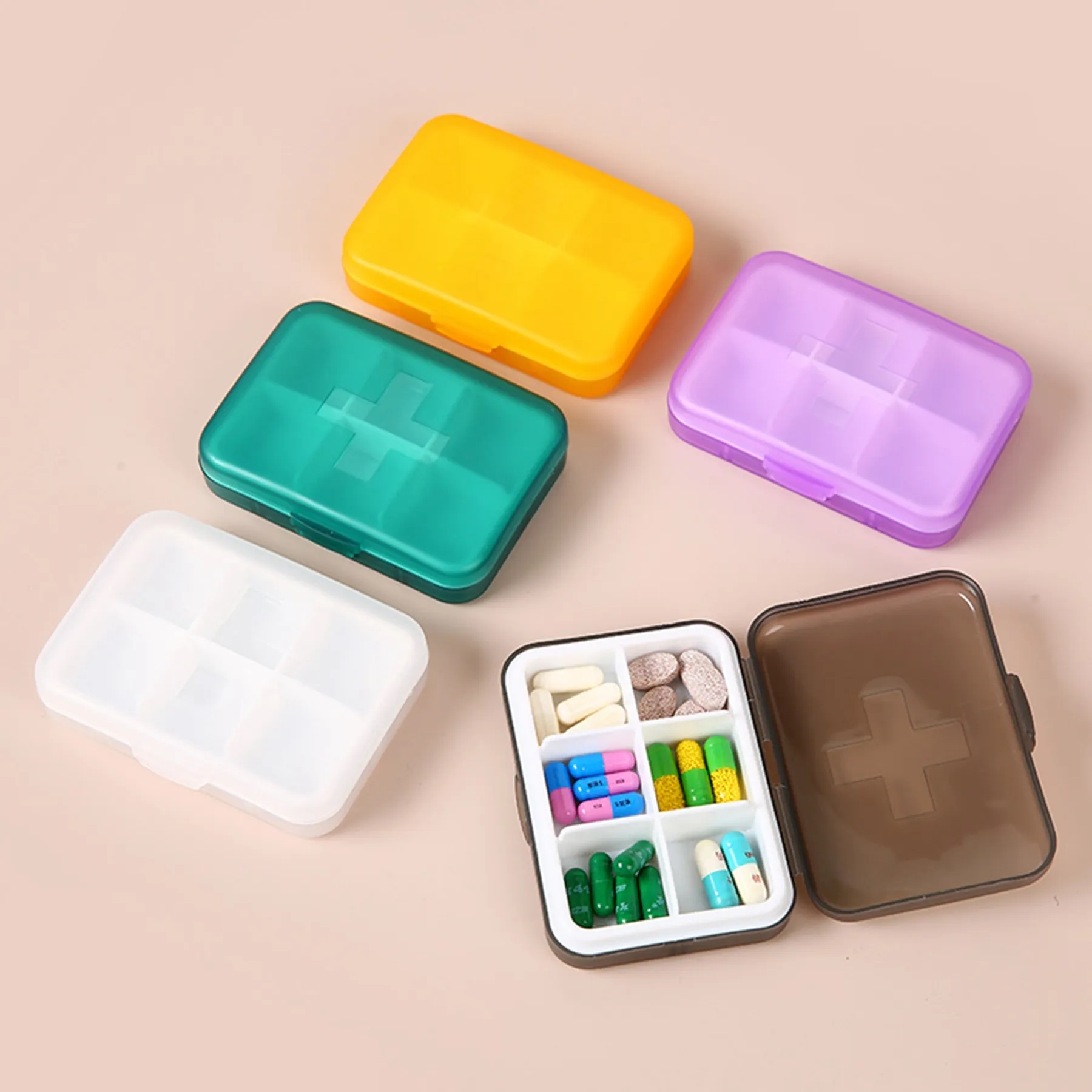 6 Compartments Square Medicine Storage Box 4