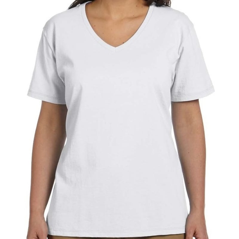 Hanes Ladies 5.2 Oz. ComfortSoft® V-Neck Cotton T-Shirt 3