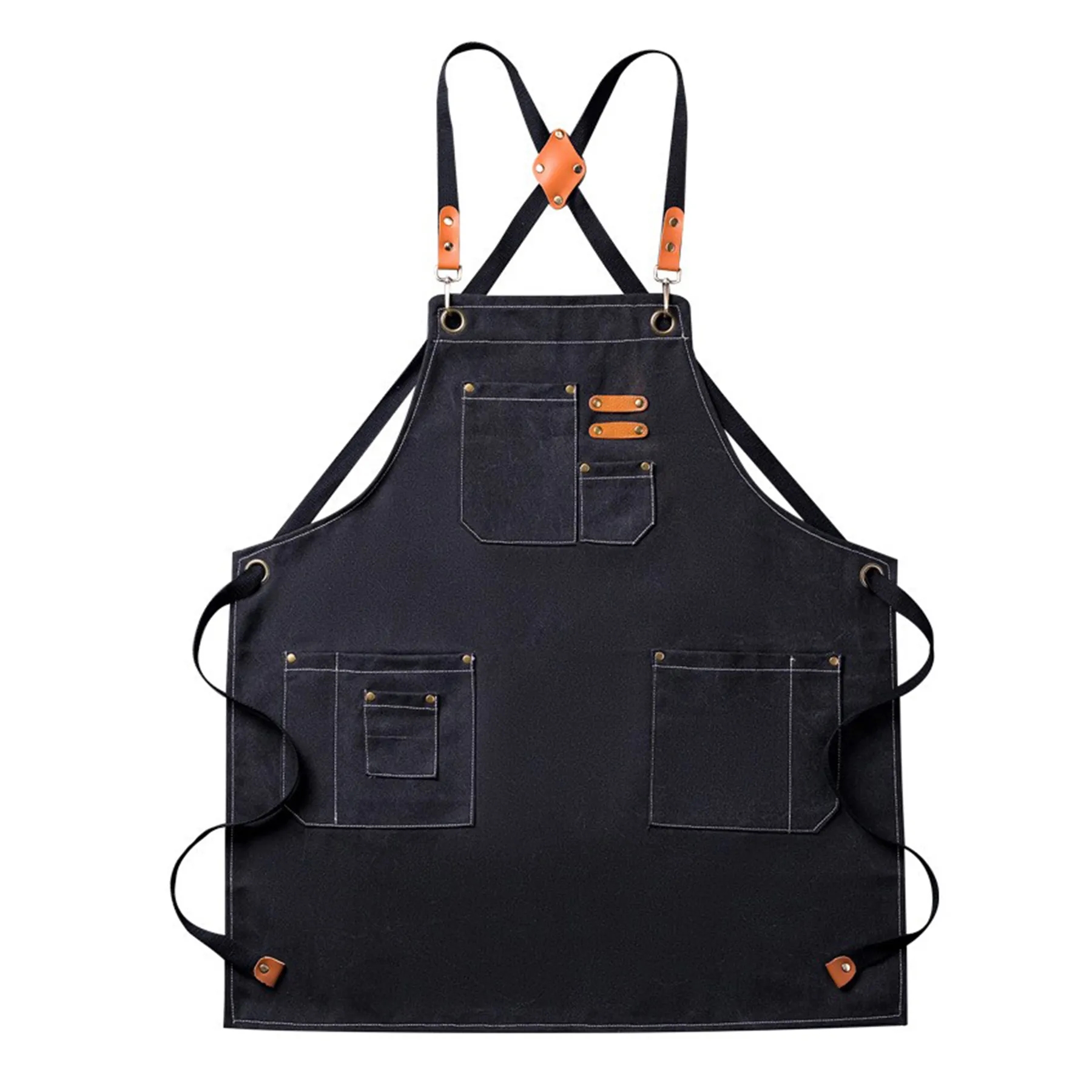 Adjustable Denim Bib Work Apron With Pocket 5