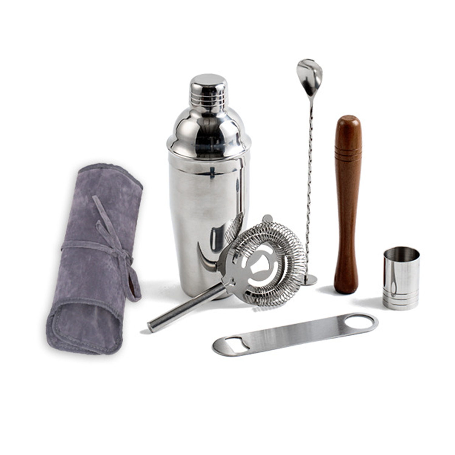 Cocktail Shaker 8-piece Portable Bar Professional Tool Sets 4