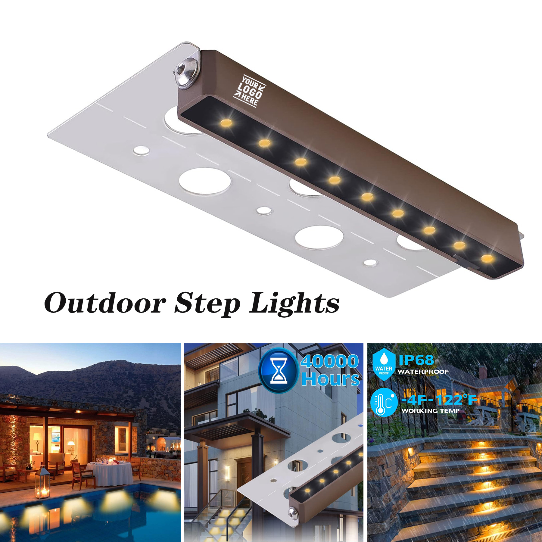 2.5W 2700K 12-36V Outdoor Fence Backyard Step Hardscape Paver 7 Inch LED Light 1