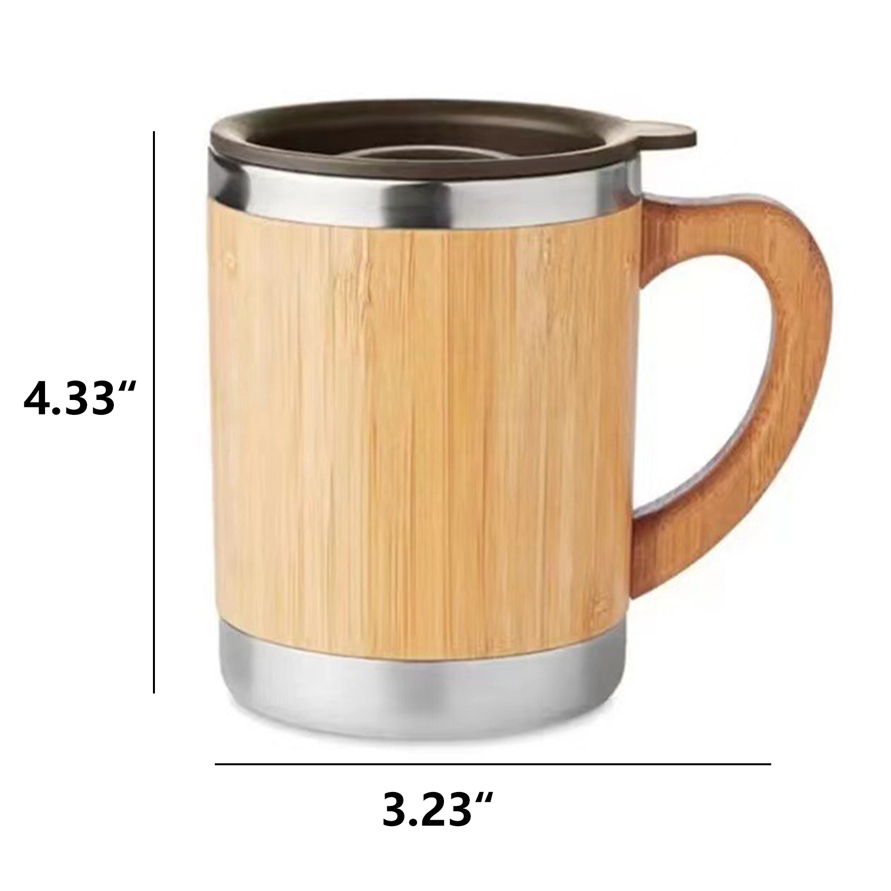 Bamboo Double Wall Insulation Cup W/ Lid 4