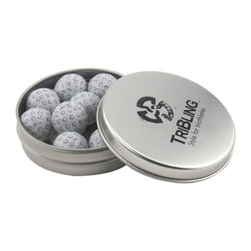 Round Tin with Chocolate Golf Balls 1