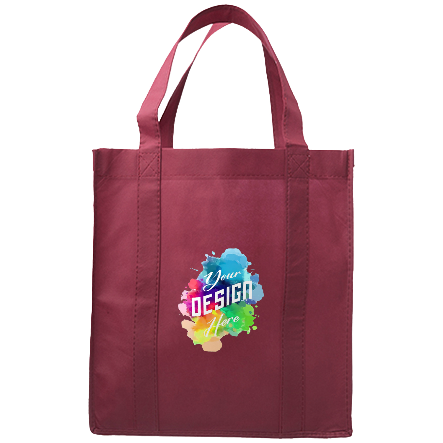 Non-Woven Reusable Grocery Shopping Tote Bag W/ Gusset USA Decorated (13" X 10" X 15") 3
