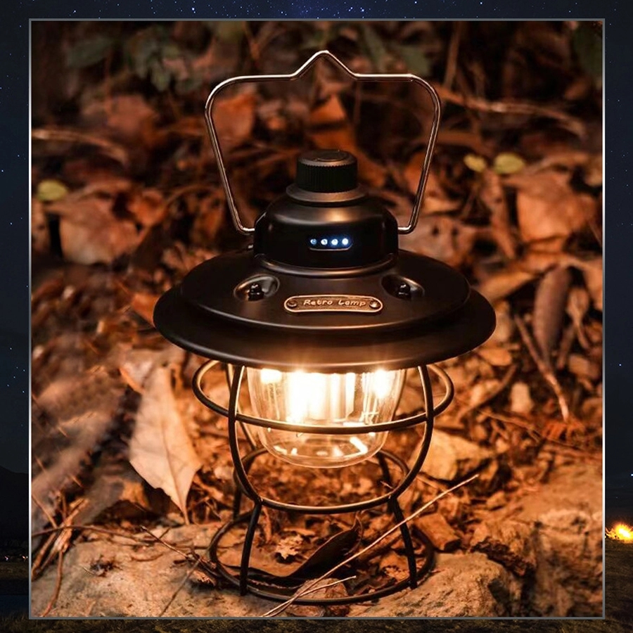 Retro Outdoor Camping Light & Picnic Lantern with Power Bank 18