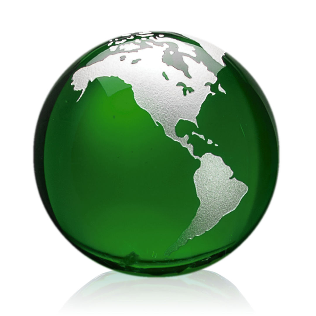 Globe Paperweight - Green 17