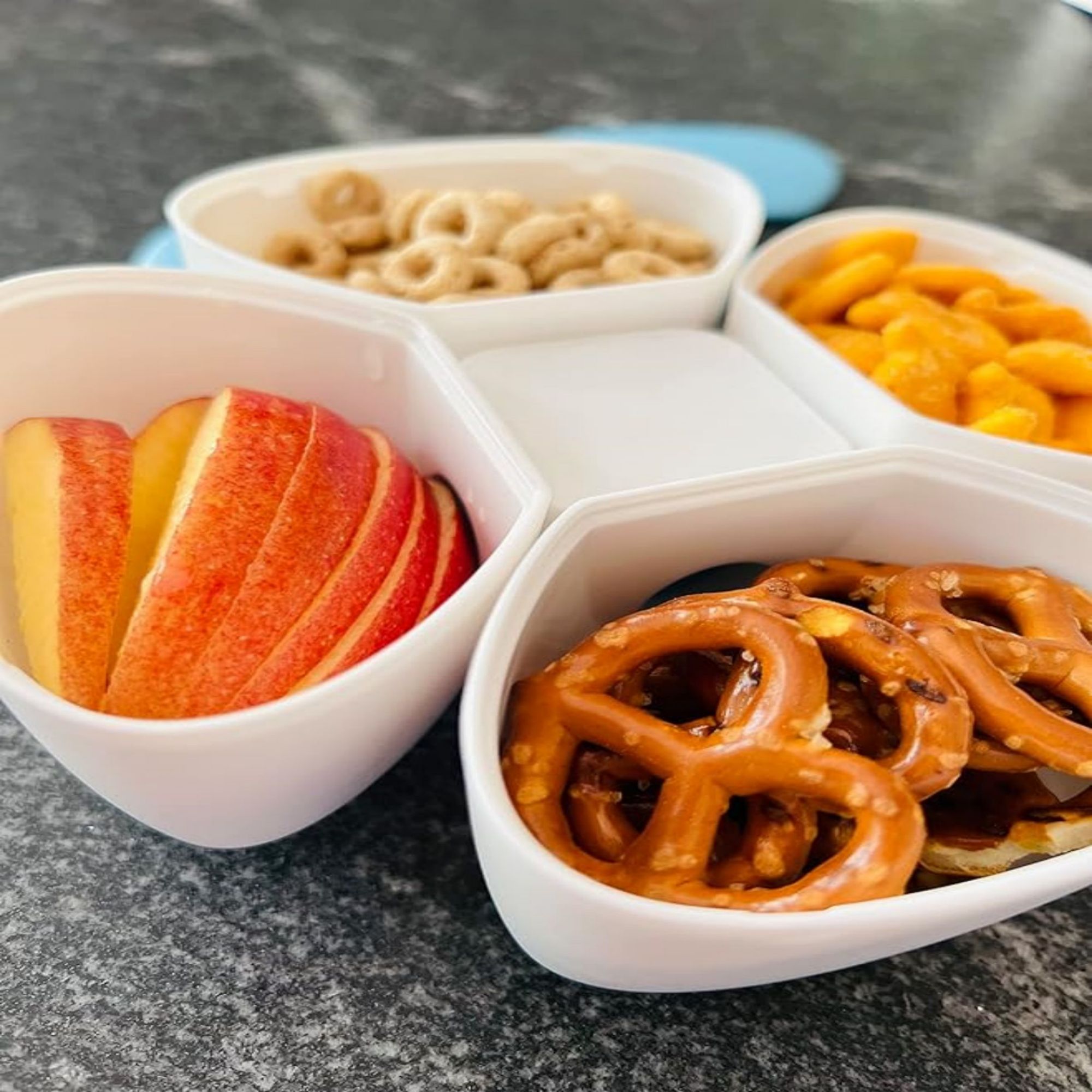 Snack Container With 4 Compartment Dispenser 3