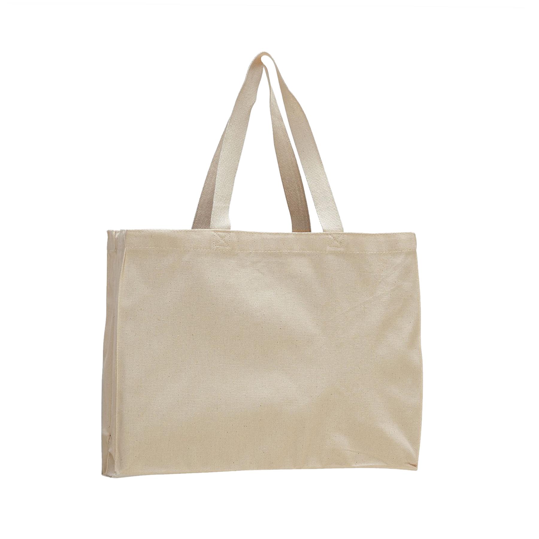 12 oz. Natural Canvas Gusset Tote Bag /w web handles_R107NBT 5