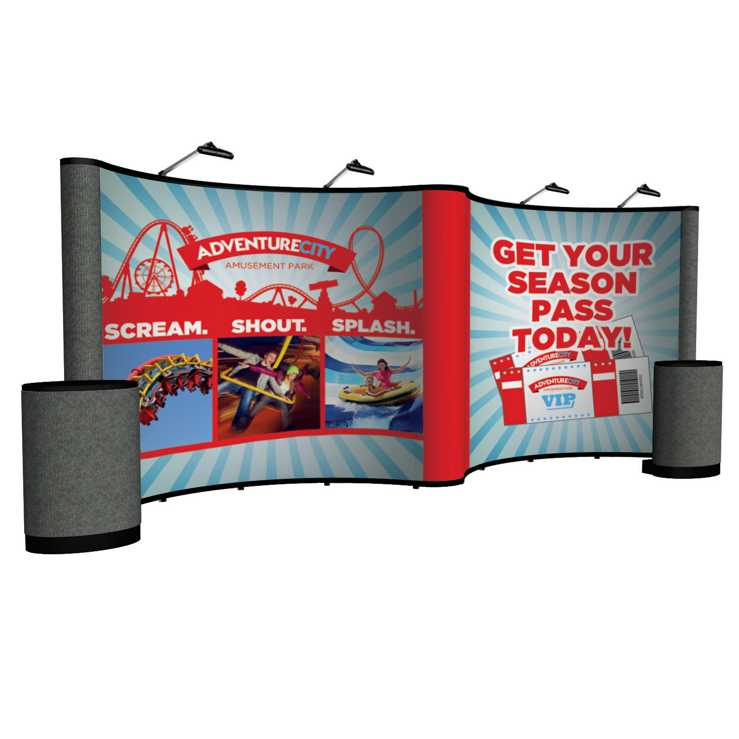 20' Gullwing Show 'N Rise Floor Display Kit (Mural with Fabric Ends) 9
