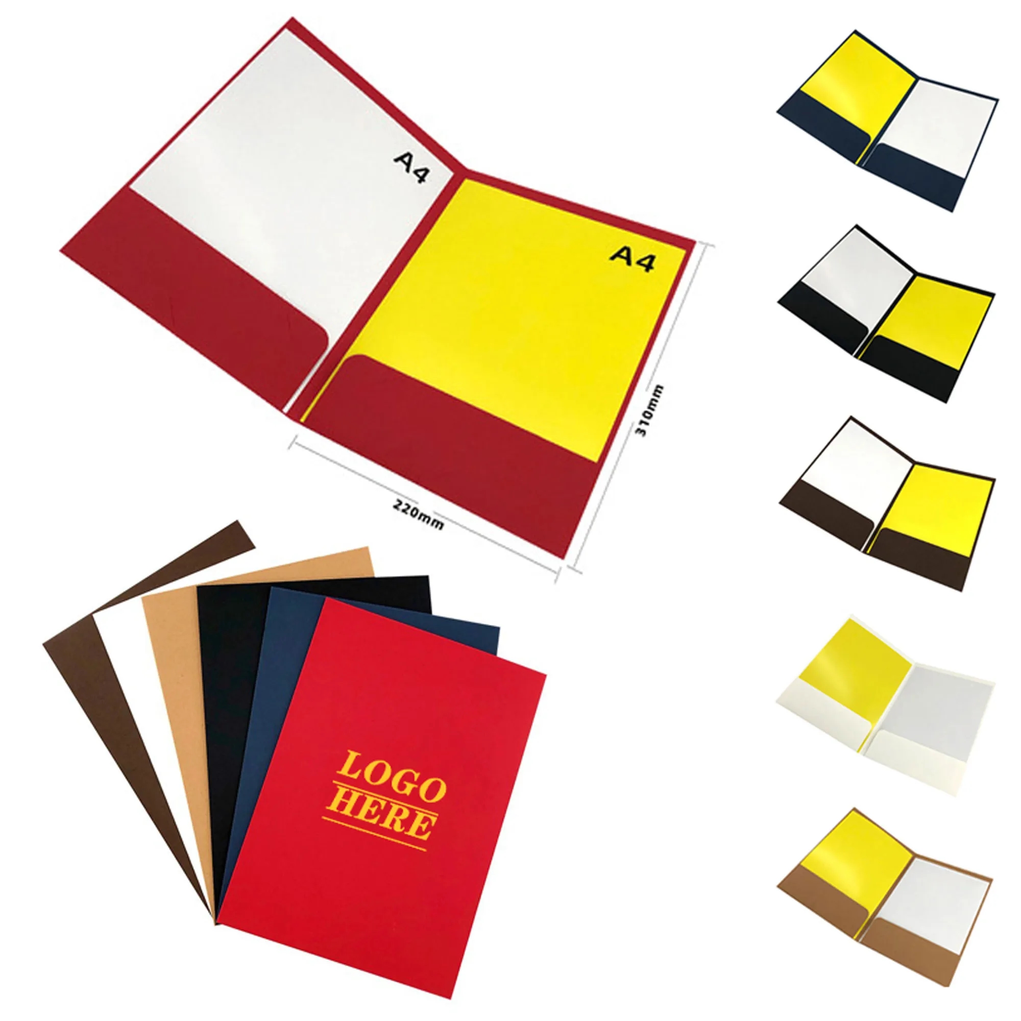 Reinforced Paper Two Pocket Presentation Folders 3
