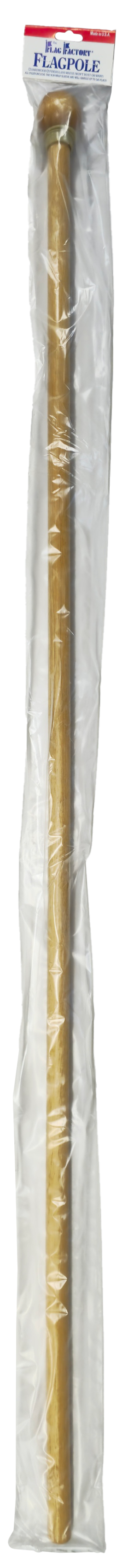 60 in. x 1 in. Solid Birch Flag Pole with with Swivel Ring and Wood Ball 2
