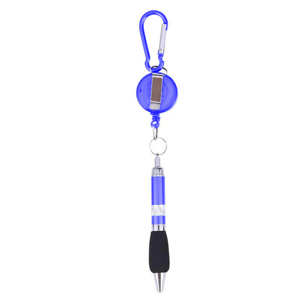 Retractable Soft Grip Metal Pen With Carabiner 6