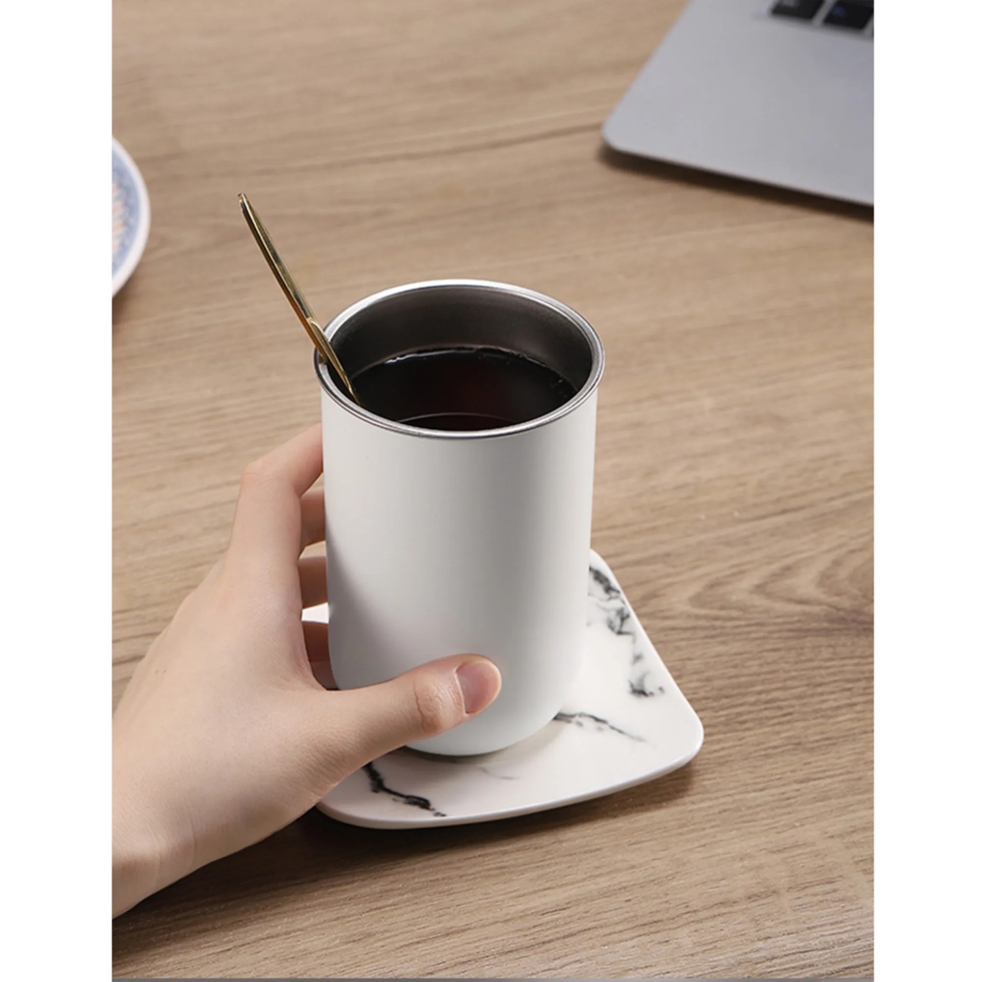 10 oz Mini Dual-Layer Coffee & Straw Cup 1