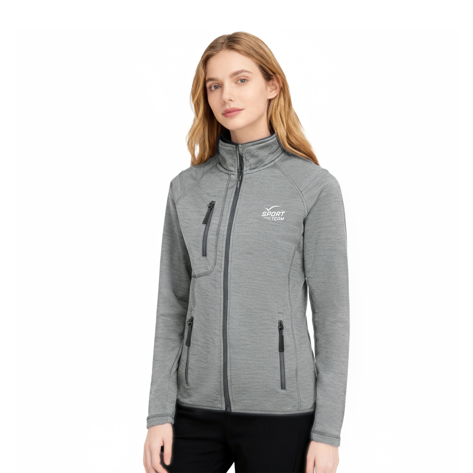 Women's Full Zip Sweater Fleece Jacket with Chest Pocket 3