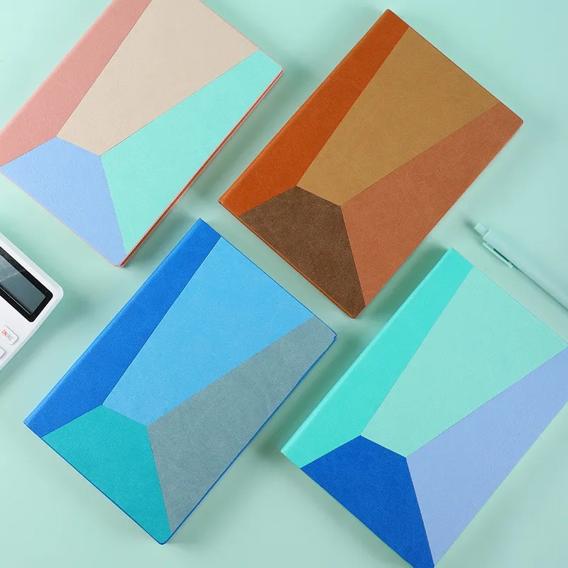 Stitching Color Geometric Figure Cover A5 Notebook 6