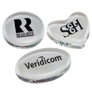Clear Glass Paperweight - Screen Printed 5