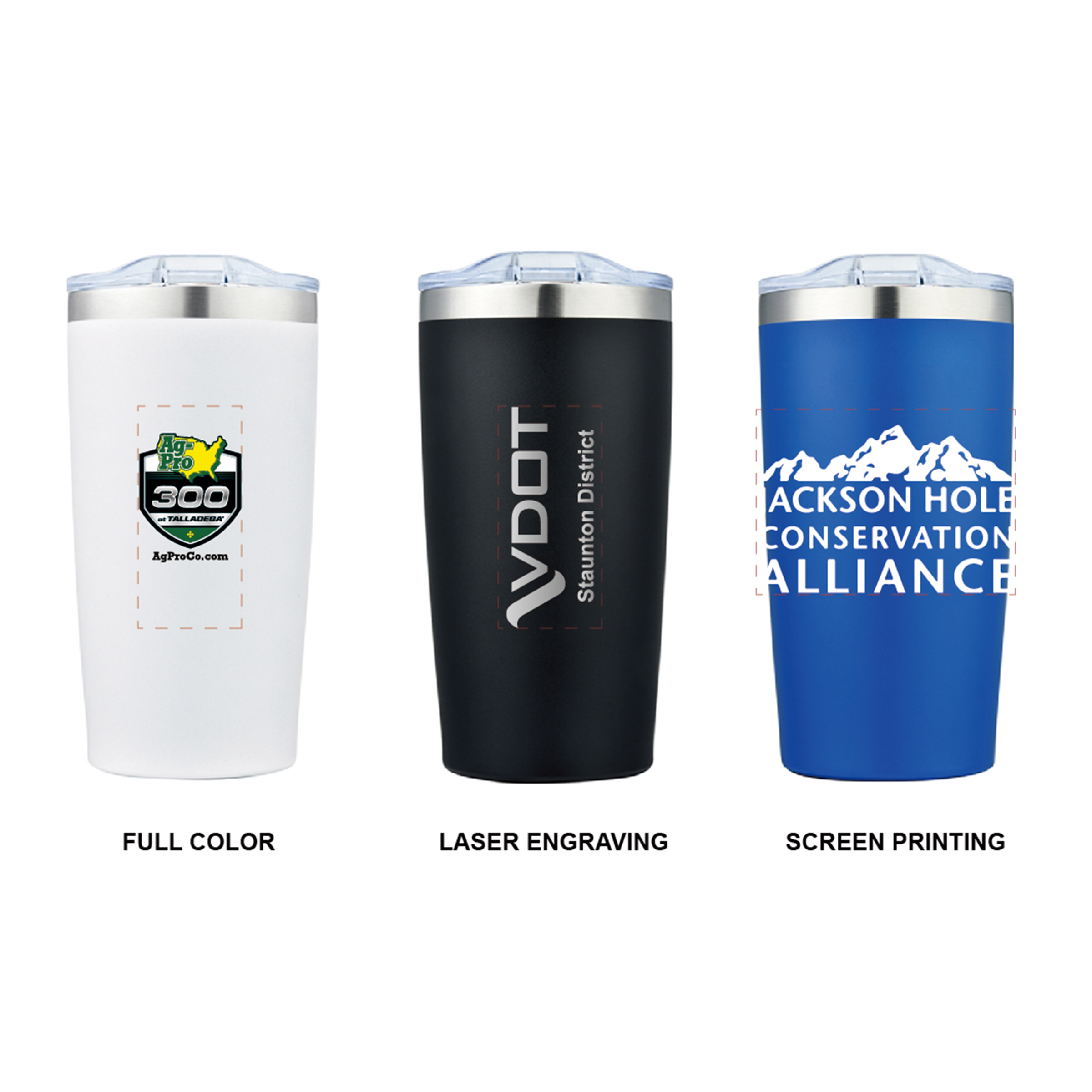 20 oz Stainless Steel Tumbler Full Color and Laser Engraved 1