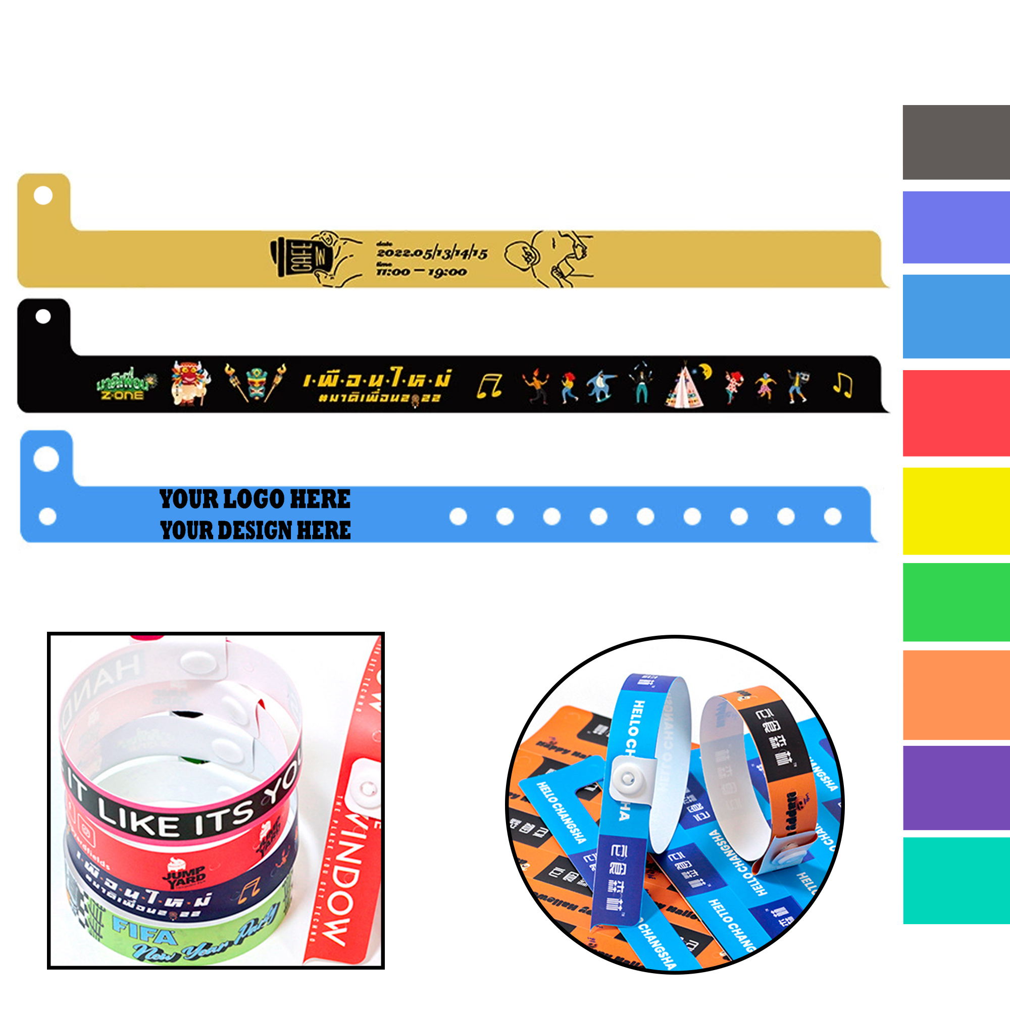 Personalized L-Shaped PVC Movable Compression Wristband 4