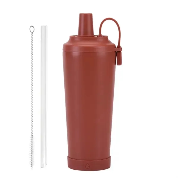 Portable Magnetic Ceramic Liner Straw Cup - 24oz Hand-Held 2