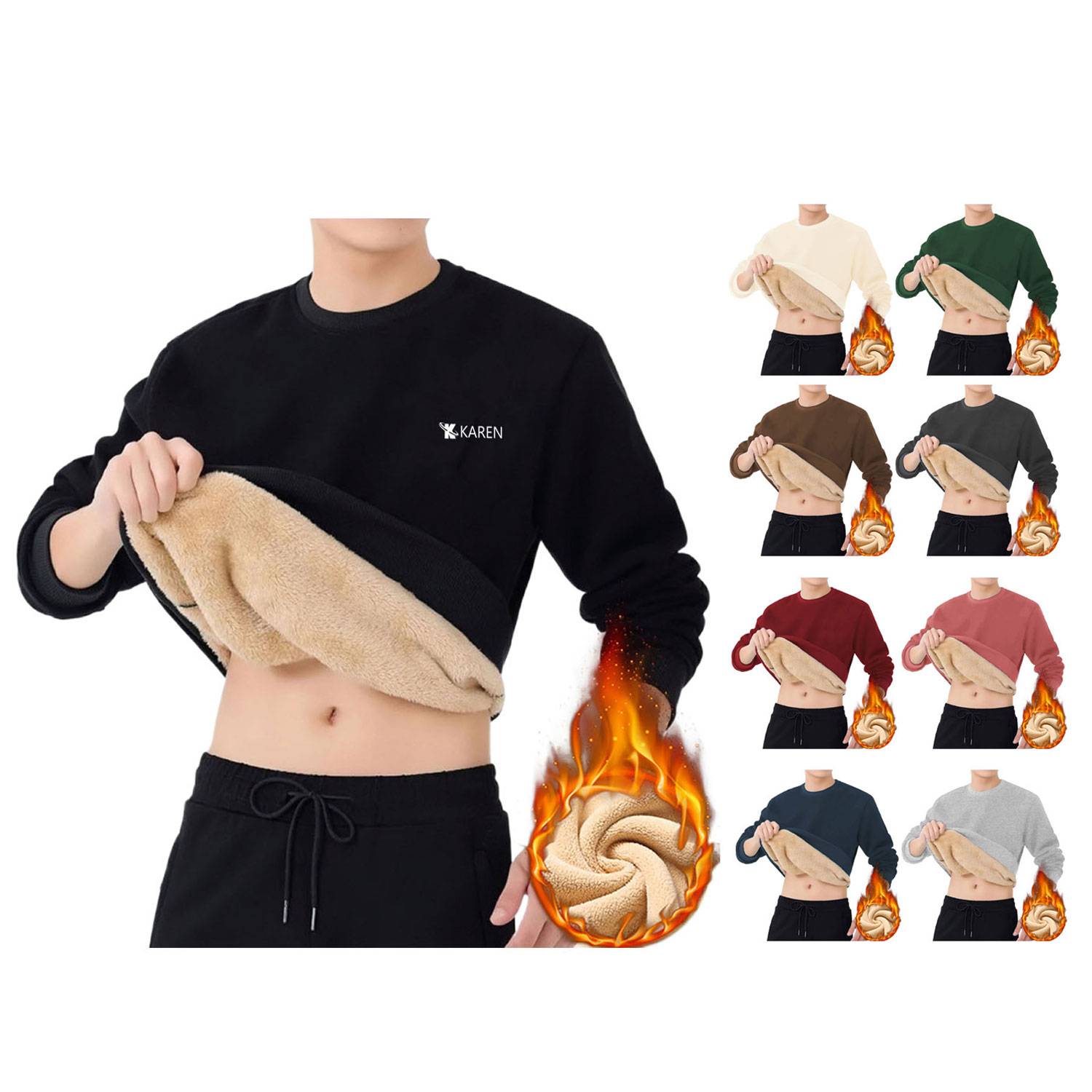 Winter Warm Soft Cozy Fleece Sweatshirt 2