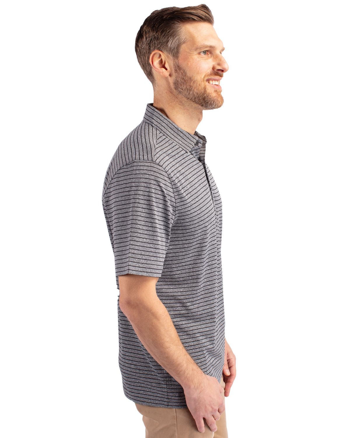 Cutter & Buck Forge Recycled Heather Stripe Four-Way Stretch Mens Big & Tall Polo Big & Tall 25