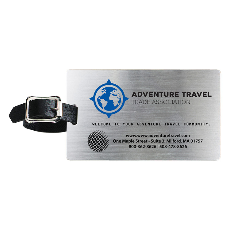 "Kingcobra" Brushed Aluminum Kwik Seal® Backing Luggage Bag Tag 6