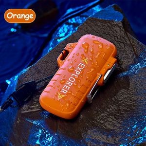 Round Angle Waterproof Dual Arc Lighter With Pop Up Lid 23