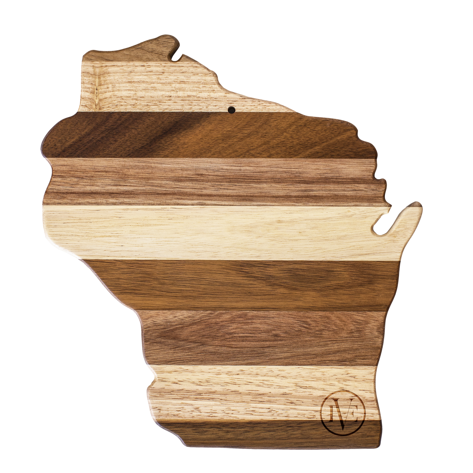 Rock & Branch® Shiplap Series Wisconsin State Shaped Wood Serving and Cutting Board